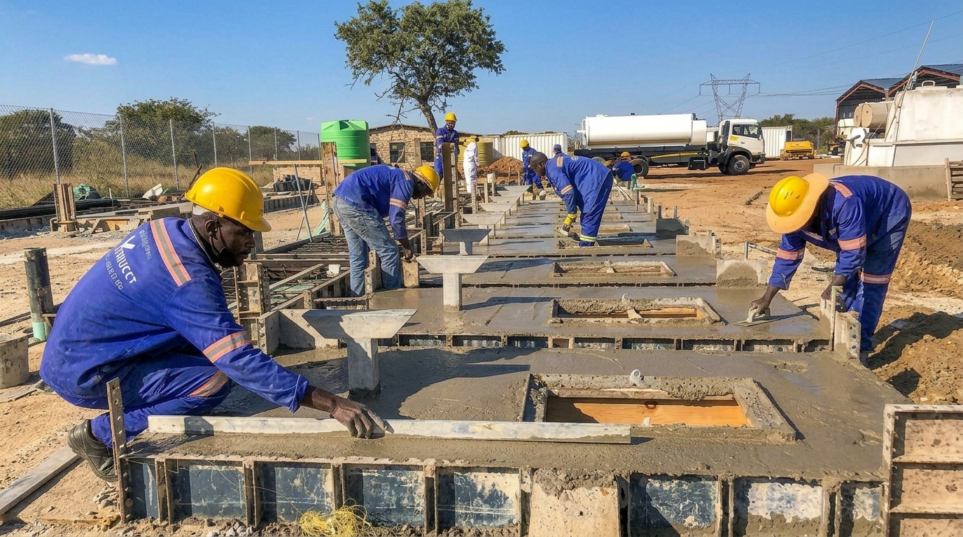 Road construction and concrete works